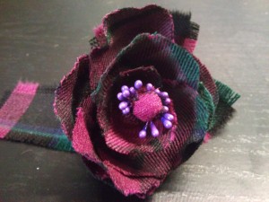 Tartan hand made corsage