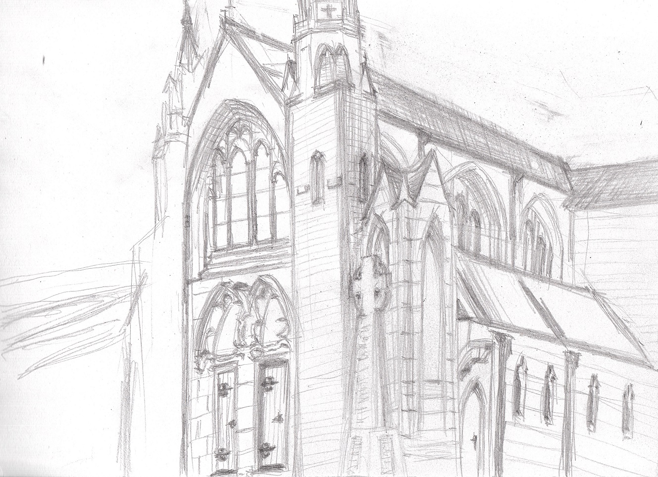 Church Sketch, pencil- age 26 by GabbityGabby on DeviantArt