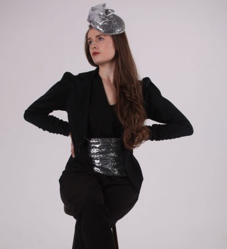 Silver Sequin Bridal headpiece - Image 4