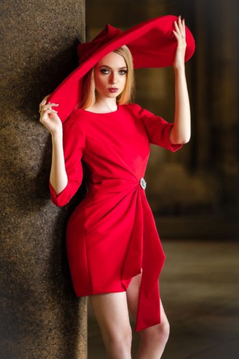 Red mini dress